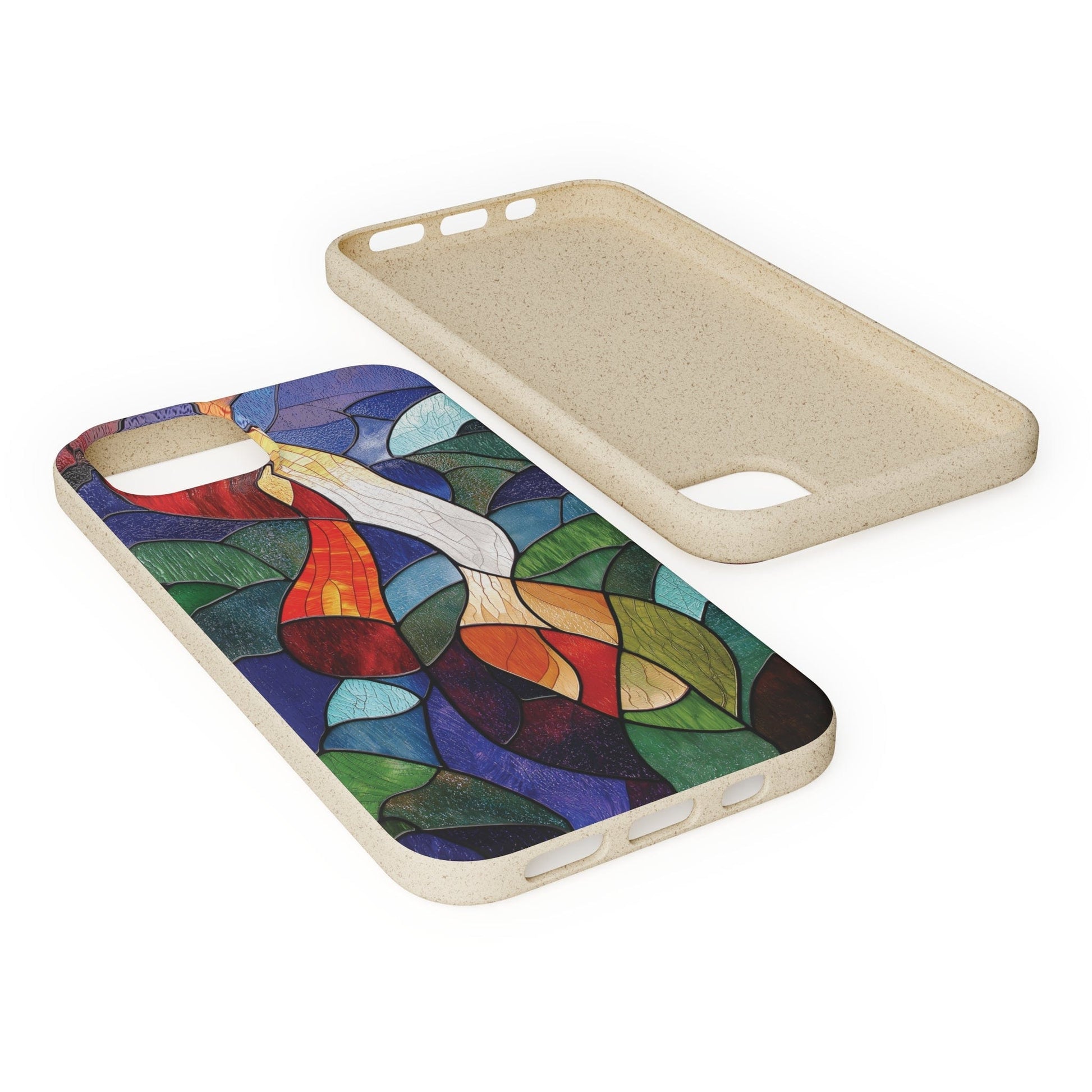 Stepping Green Phone Case Stained Glass Abstract Bio Case