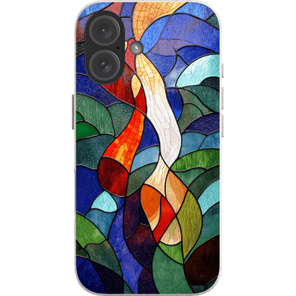 Stepping Green Phone Case Stained Glass Abstract Bio Case