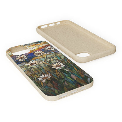 Stepping Green Phone Case Stained Glass Daisies Bio Case