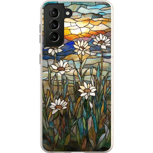 Stepping Green Phone Case Stained Glass Daisies Bio Case