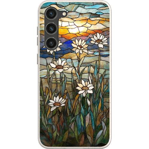 Stepping Green Phone Case Stained Glass Daisies Bio Case