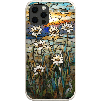 Stepping Green Phone Case Stained Glass Daisies Bio Case