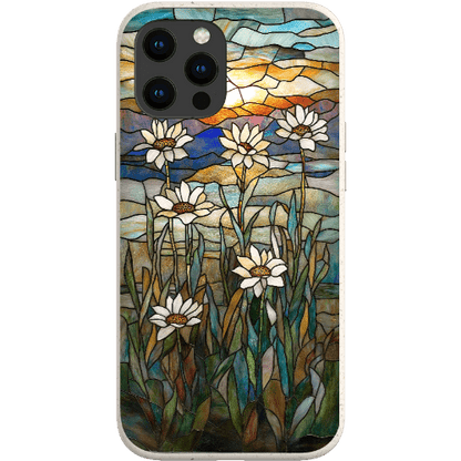 Stepping Green Phone Case Stained Glass Daisies Bio Case