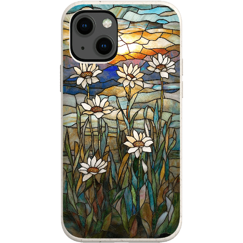 Stepping Green Phone Case Stained Glass Daisies Bio Case