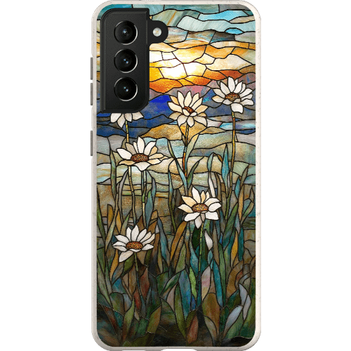 Stepping Green Phone Case Stained Glass Daisies Bio Case