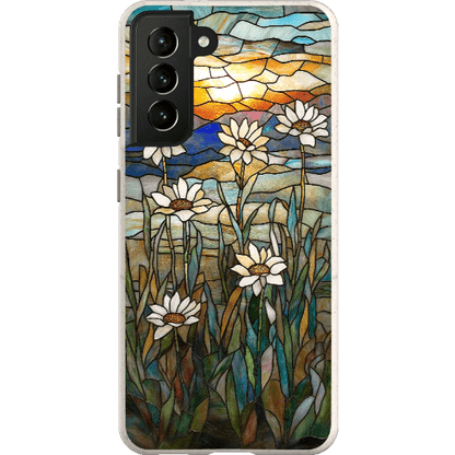 Stepping Green Phone Case Stained Glass Daisies Bio Case