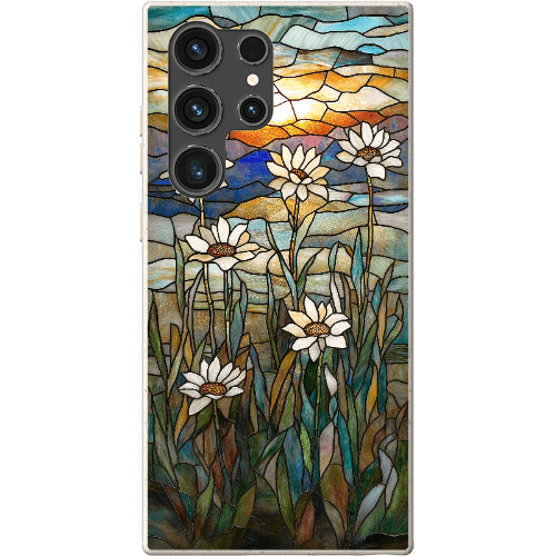 Stepping Green Phone Case Stained Glass Daisies Bio Case