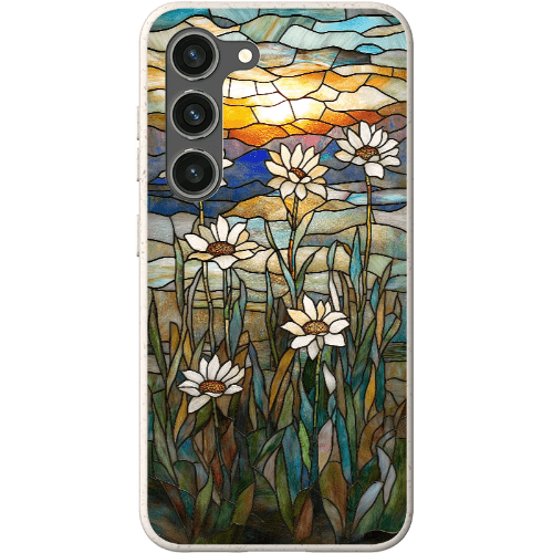 Stepping Green Phone Case Stained Glass Daisies Bio Case