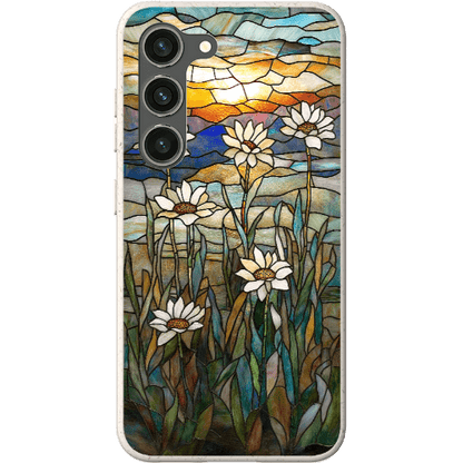 Stepping Green Phone Case Stained Glass Daisies Bio Case