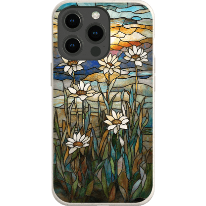 Stepping Green Phone Case Stained Glass Daisies Bio Case