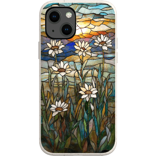 Stepping Green Phone Case Stained Glass Daisies Bio Case