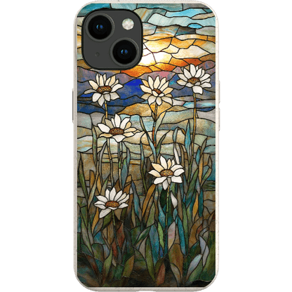 Stepping Green Phone Case Stained Glass Daisies Bio Case