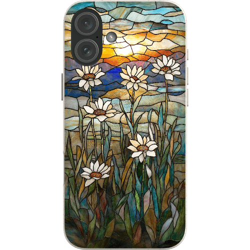 Stepping Green Phone Case Stained Glass Daisies Bio Case