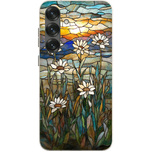 Stepping Green Phone Case Stained Glass Daisies Bio Case