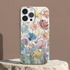Stepping Green Phone Case Stained Glass Flowers Bio Case