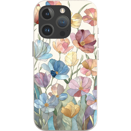 Stepping Green Phone Case Stained Glass Flowers Bio Case