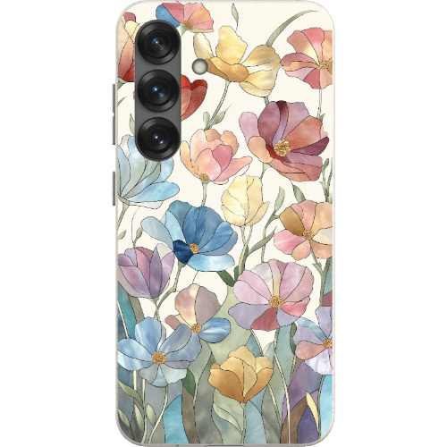 Stepping Green Phone Case Stained Glass Flowers Bio Case