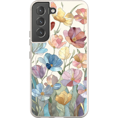 Stepping Green Phone Case Stained Glass Flowers Bio Case