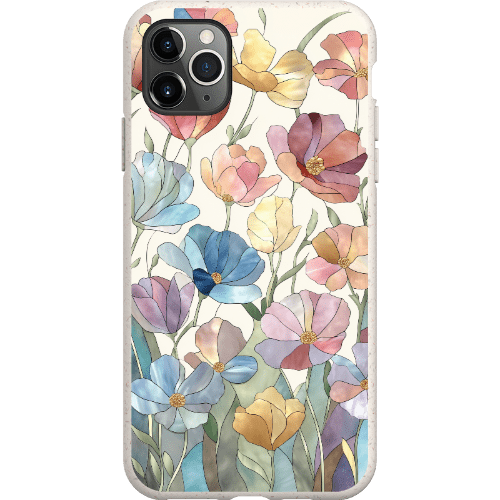 Stepping Green Phone Case Stained Glass Flowers Bio Case