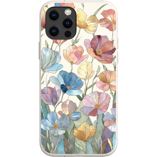Stepping Green Phone Case Stained Glass Flowers Bio Case
