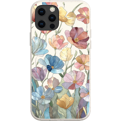 Stepping Green Phone Case Stained Glass Flowers Bio Case