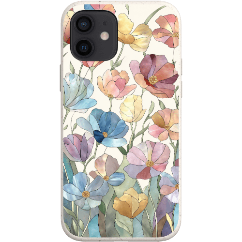 Stepping Green Phone Case Stained Glass Flowers Bio Case