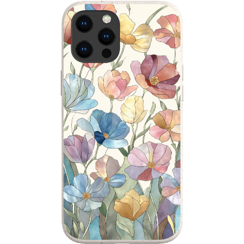 Stepping Green Phone Case Stained Glass Flowers Bio Case