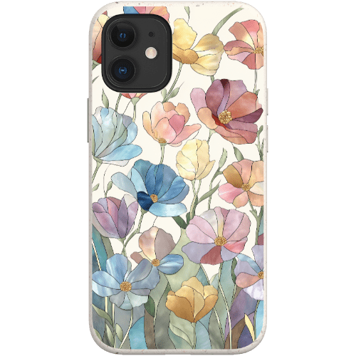 Stepping Green Phone Case Stained Glass Flowers Bio Case