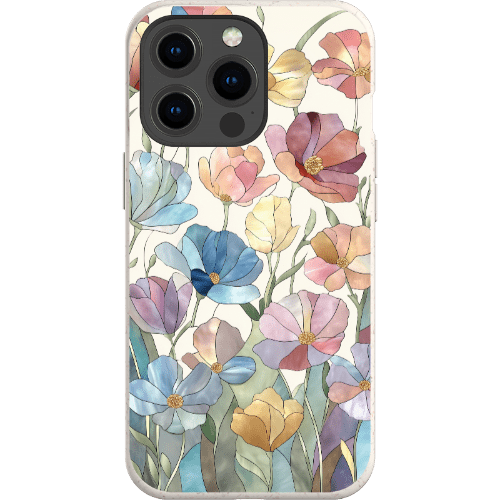 Stepping Green Phone Case Stained Glass Flowers Bio Case