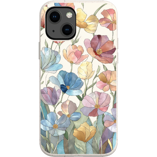 Stepping Green Phone Case Stained Glass Flowers Bio Case