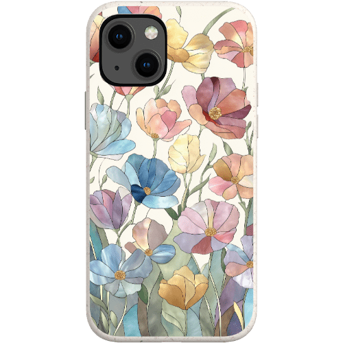 Stepping Green Phone Case Stained Glass Flowers Bio Case