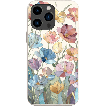 Stepping Green Phone Case Stained Glass Flowers Bio Case