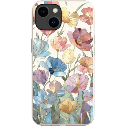 Stepping Green Phone Case Stained Glass Flowers Bio Case