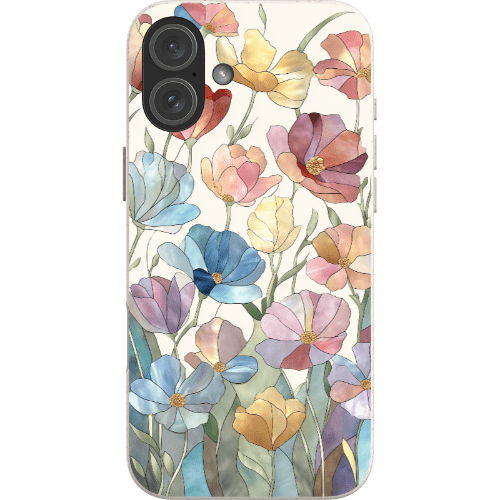 Stepping Green Phone Case Stained Glass Flowers Bio Case