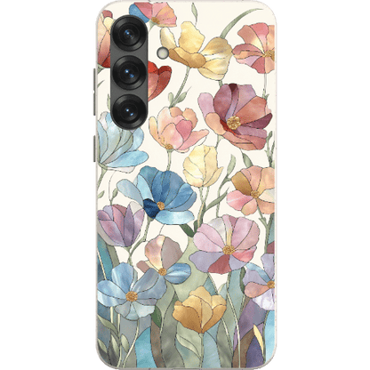 Stepping Green Phone Case Stained Glass Flowers Bio Case