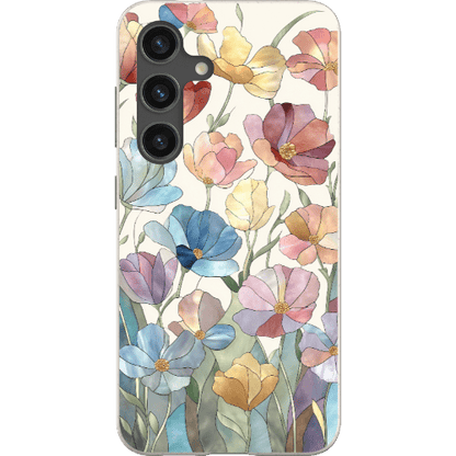 Stepping Green Phone Case Stained Glass Flowers Bio Case