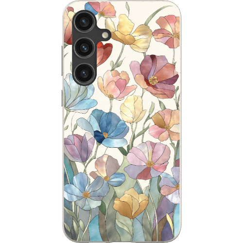 Stepping Green Phone Case Stained Glass Flowers Bio Case