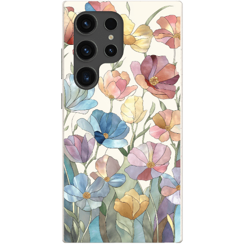 Stepping Green Phone Case Stained Glass Flowers Bio Case