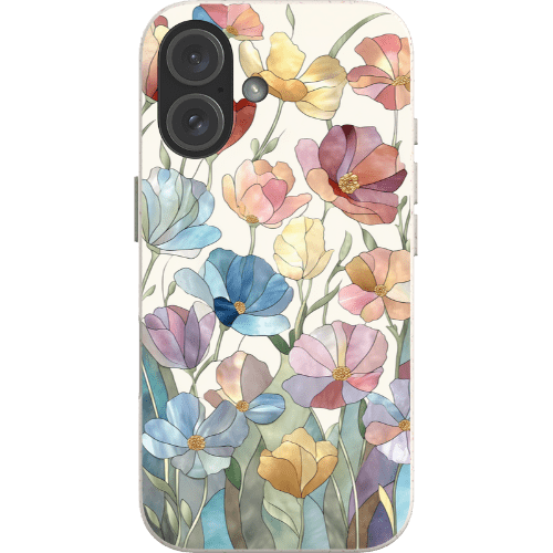 Stepping Green Phone Case Stained Glass Flowers Bio Case