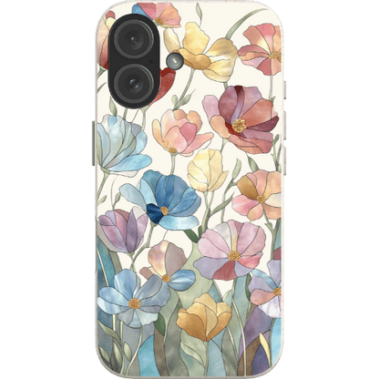 Stepping Green Phone Case Stained Glass Flowers Bio Case