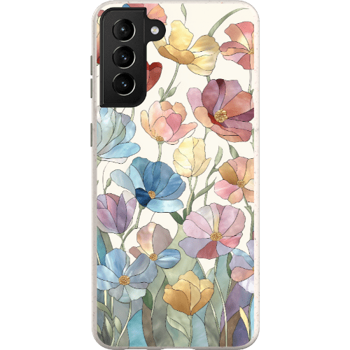 Stepping Green Phone Case Stained Glass Flowers Bio Case