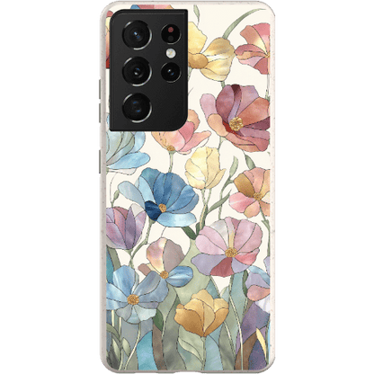 Stepping Green Phone Case Stained Glass Flowers Bio Case