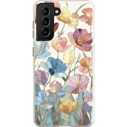 Stepping Green Phone Case Stained Glass Flowers Bio Case