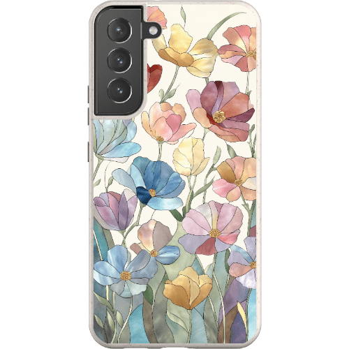 Stepping Green Phone Case Stained Glass Flowers Bio Case