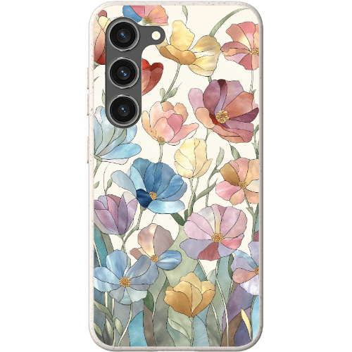 Stepping Green Phone Case Stained Glass Flowers Bio Case