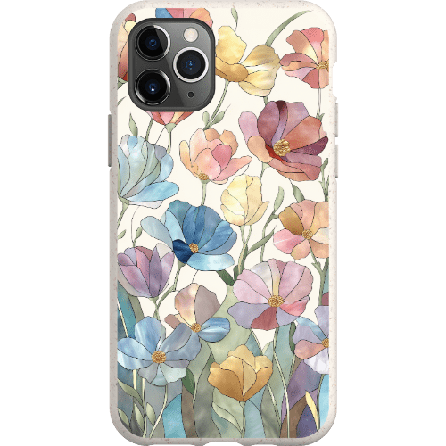 Stepping Green Phone Case Stained Glass Flowers Bio Case