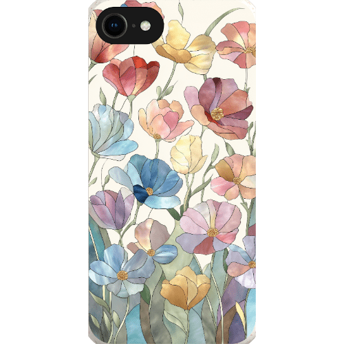 Stepping Green Phone Case Stained Glass Flowers Bio Case