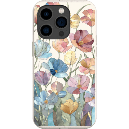 Stepping Green Phone Case Stained Glass Flowers Bio Case
