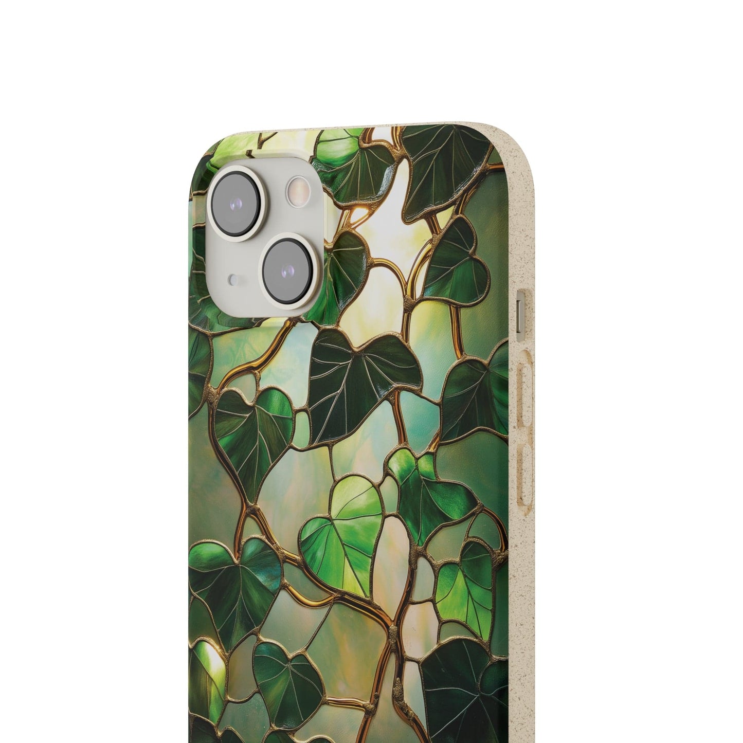 Stepping Green Phone Case Stained Glass Leaf Vine Bio Case