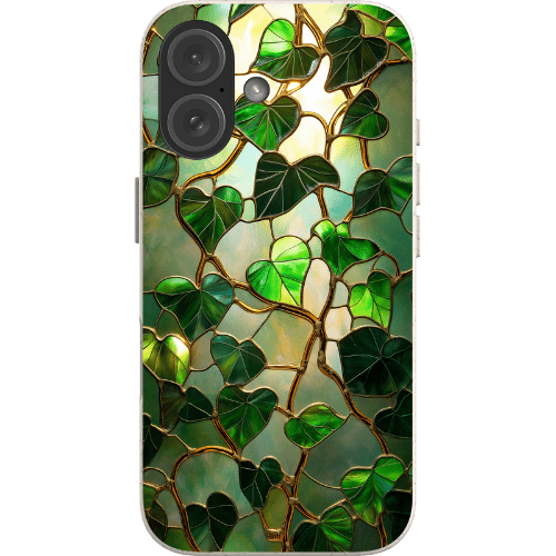 Stepping Green Phone Case Stained Glass Leaf Vine Bio Case